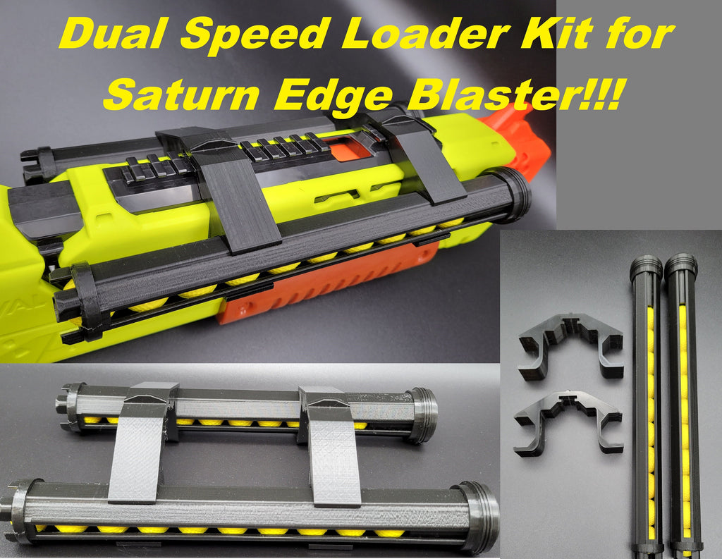 Dual 10 Shot Speed Loader Holder with Speed Loaders Compatible With Nerf Rival Saturn Edge Series Blaster XX-1000 Refill Toy Gun Part Clip