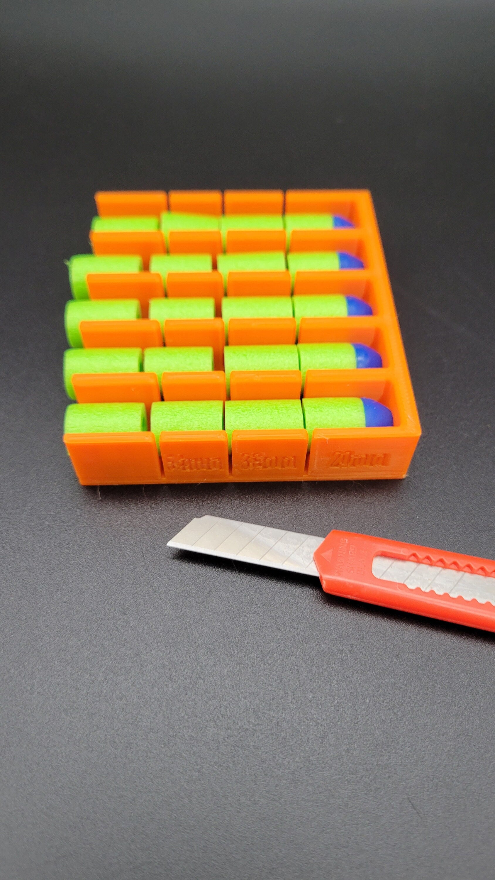 5 Shot Dart Cutter Kit- 3x Lengths: 20mm, 38mm, 54mm Guide, Short Half Stefan Round w/ Cutting Tool For Nerf Elite, Dart Zone, AF Size Darts