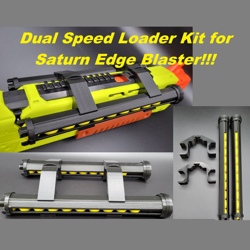 Dual 10 Shot Speed Loader Holder with Speed Loaders Compatible With Nerf Rival Saturn Edge Series Blaster XX-1000 Refill Toy Gun Part Clip