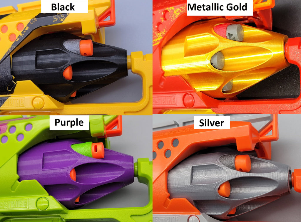 For Nerf Hammershot Blaster - Short Dart Mod Cylinder Barrel 7 Round Half Length Easy Load Kit Zombie Strike Hammer Shot! - Toy Gun Part