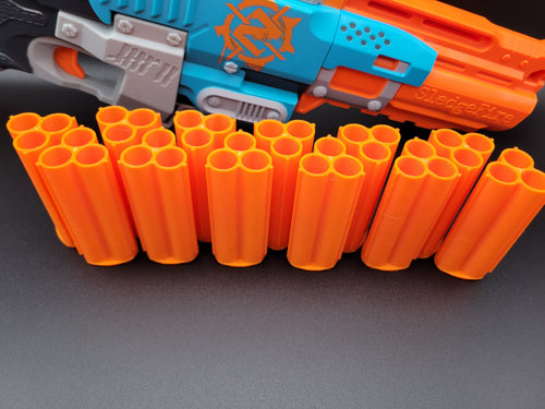12x Shells For Nerf Sledgefire Blaster ShotGun - One DozenTriple Shot Orange Dart Ammo Shell Rounds - Sledge Fire Cartridge Toy Gun Mod