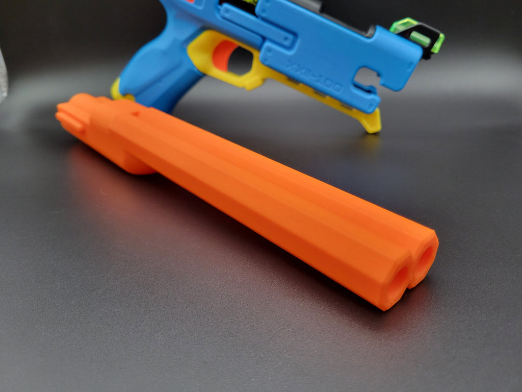 Double Barrel Mod For Nerf Rival Fate Dart Blaster InLine Clip - 6 Round 12 Dart Capacity Half Short Dart Toy Pistol Gun In Line Part!