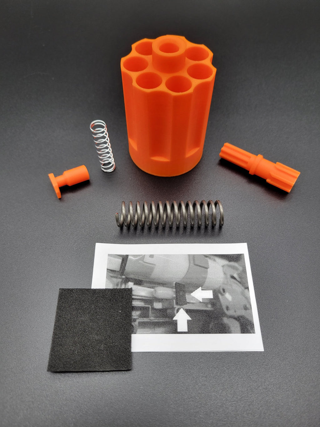 For Nerf Hammershot Blaster Gun Barrel Combo Pack Classic 7 Round Dart Cylinder Kit & 8.5kg Upgrade Spring Hammer Shot Mod Toy