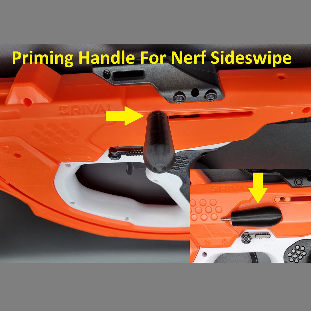 2x Stout Priming Handle Grip Knobs for Nerf Rival Sideswipe Blaster Curve Shot Line Replacement for Lost Part or Backup! - Toy Gun Part