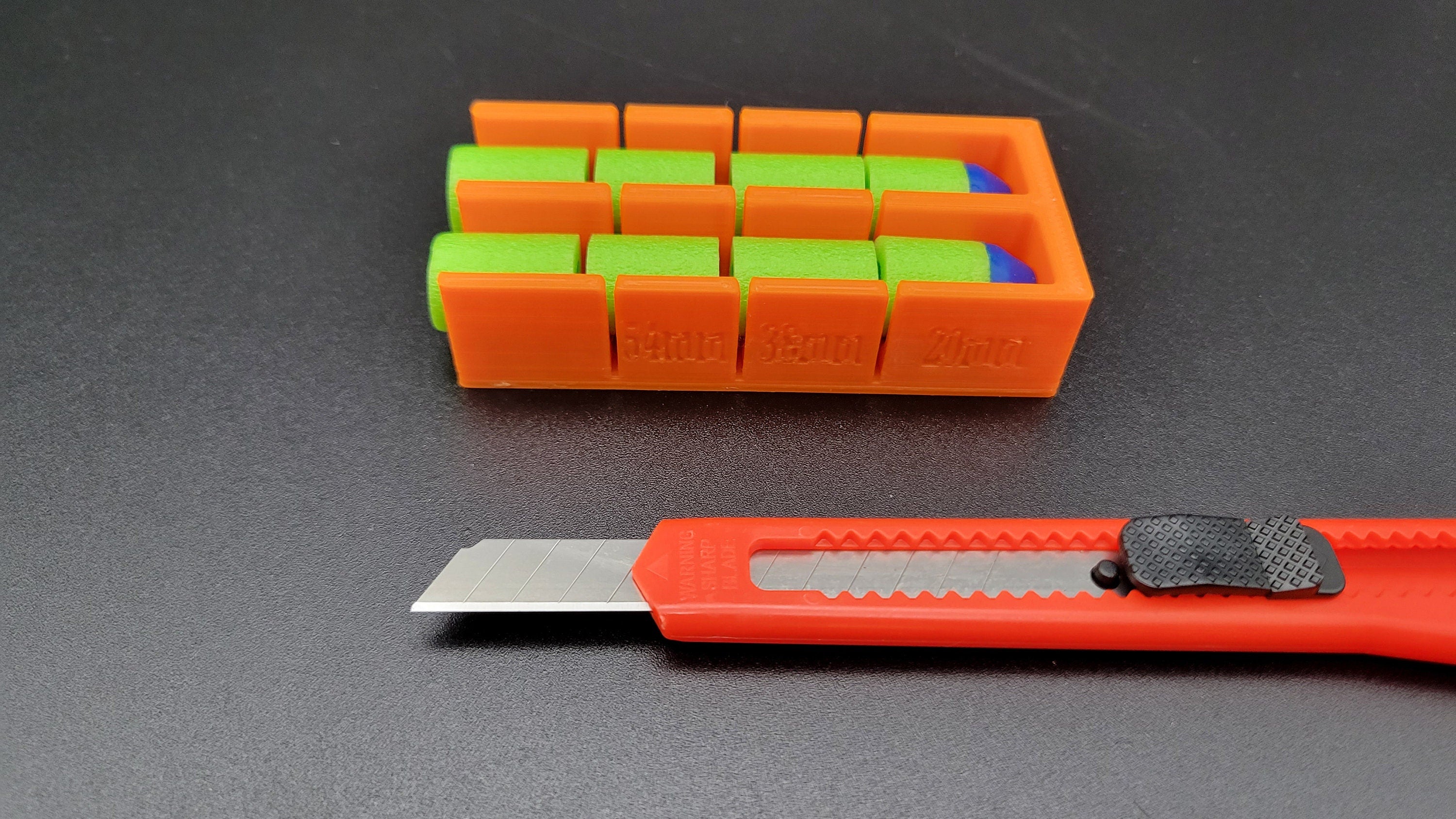 2 Shot Dart Cutter Kit- 3x Lengths: 20mm, 38mm, 54mm Guide, Short Half Stefan Round w/ Cutting Tool For Nerf Elite, Dart Zone, AF Size Darts