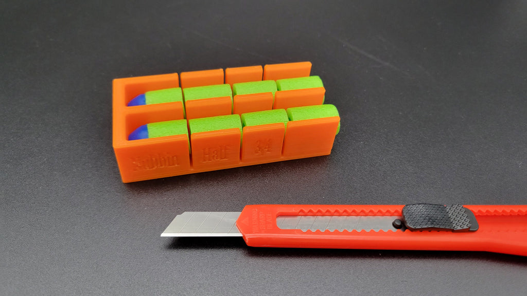 2 Shot Dart Cutter Kit- 3x Lengths: 20mm, 38mm, 54mm Guide, Short Half Stefan Round w/ Cutting Tool For Nerf Elite, Dart Zone, AF Size Darts