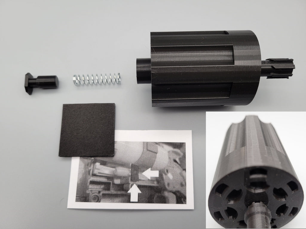 For Nerf Hammershot Blaster 7 Round Dart Cylinder Barrel Kit Zombie Strike - Classic Upgraded 2.0 Version! - Revolver Mod Shot Toy Gun Part
