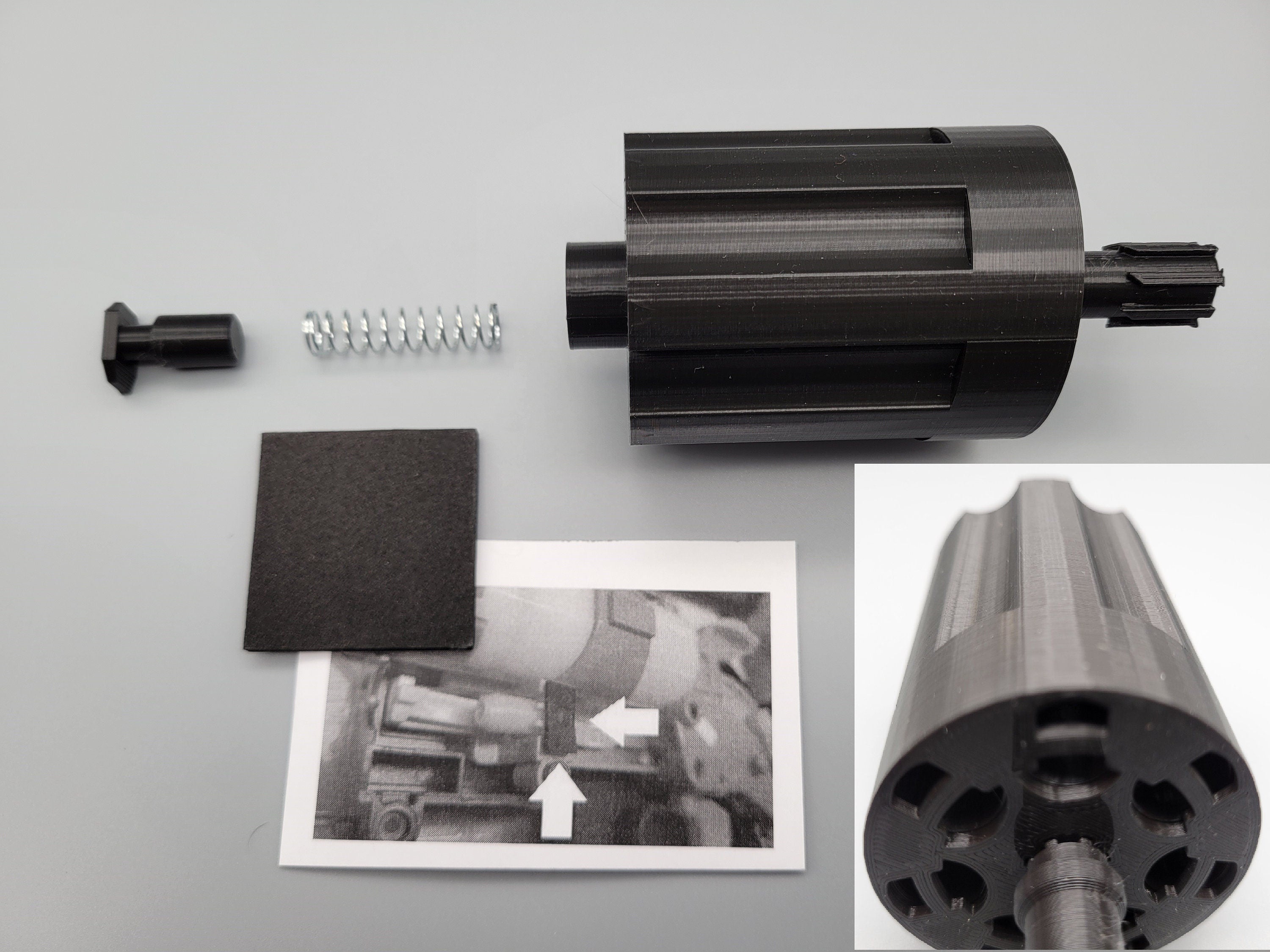 For Nerf Hammershot Blaster 7 Round Dart Cylinder Barrel Kit Zombie Strike - Classic Upgraded 2.0 Version! - Revolver Mod Shot Toy Gun Part